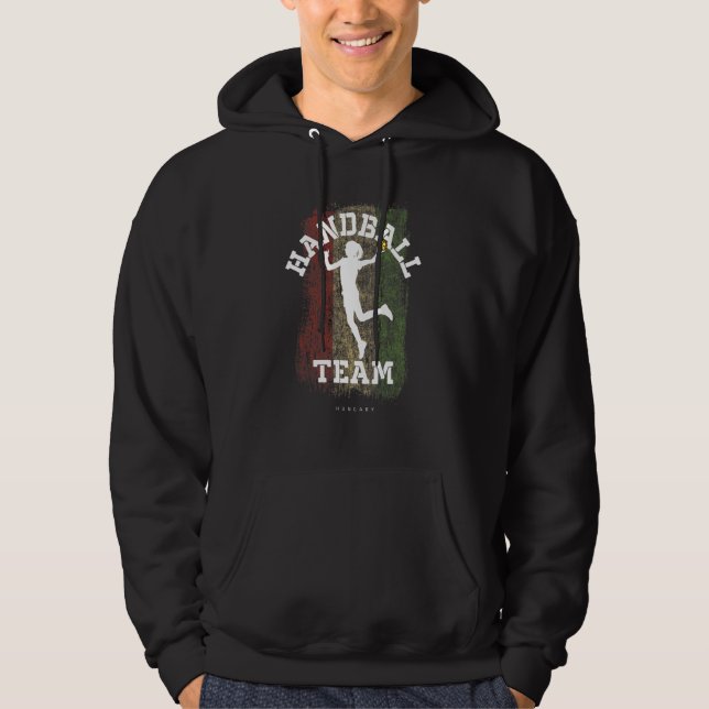 Handball Player Hungary Flag Sports Womens Handbal Hoodie (Front)