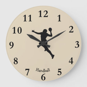 Handball Player Large Clock