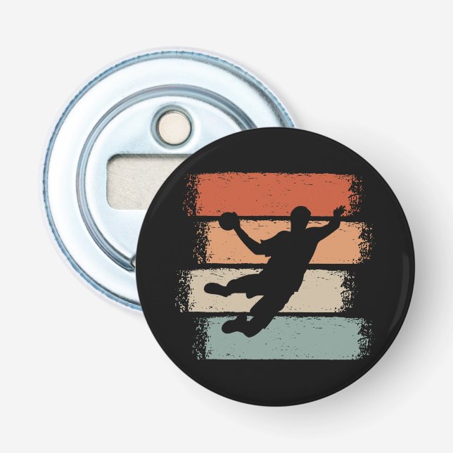 Handball Player Retro Bottle Opener (Front)