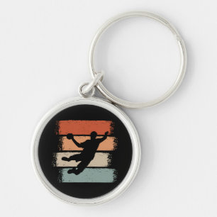 Handball Player Retro Keychain