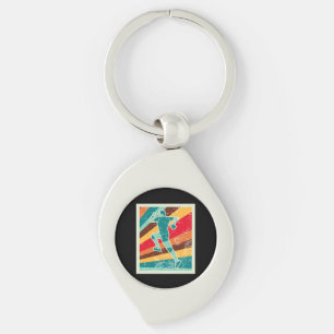 Handball Player Retro Keychain
