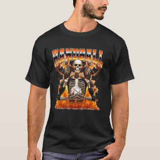 Handball Player Skeleton 90s Bootleg Style T-Shirt