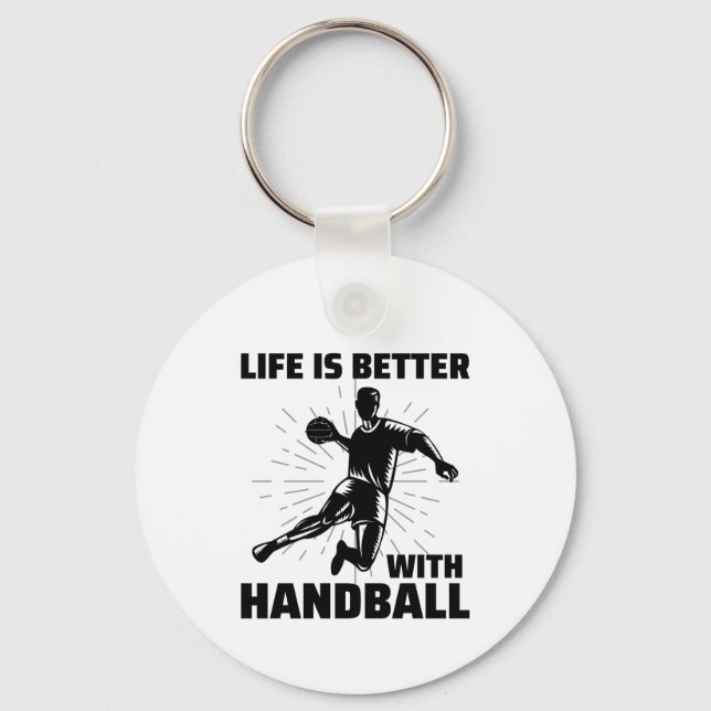 Handball Player Sport Team Handballer Funny Saying Keychain (Front)