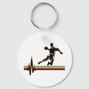 Handball Player Sport Team Handballer Heartbeat Keychain
