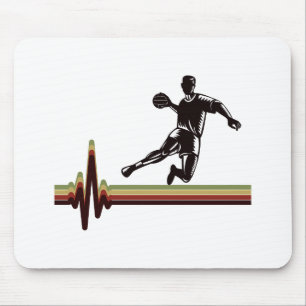 Handball Player Sport Team Handballer Heartbeat  Mouse Pad