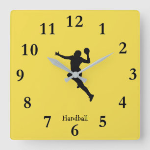 Handball Player Square Wall Clock