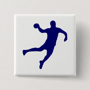 Handball Silhouette 2 Inch Square Button