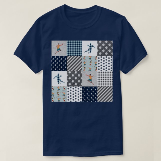 Handball Sport Plaid Pattern T-Shirt (Design Front)