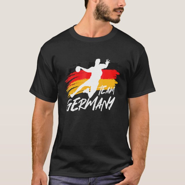 Handball Team Germany Flag Handballer Ball Sports  T-Shirt (Front)