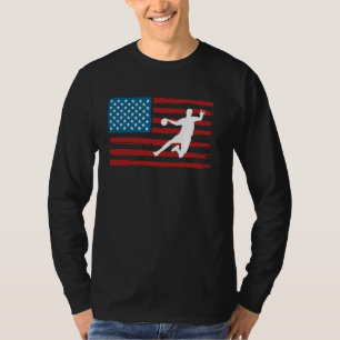 Handball USA Flag for Men Women Kids American Hand T-Shirt