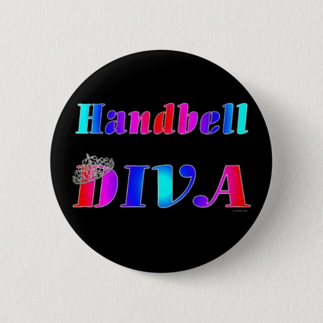Handbell Diva 2 Inch Round Button (Front)