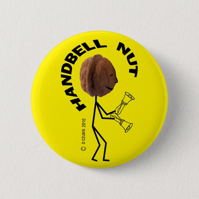 Handbell Nut 2 Inch Round Button (Front)
