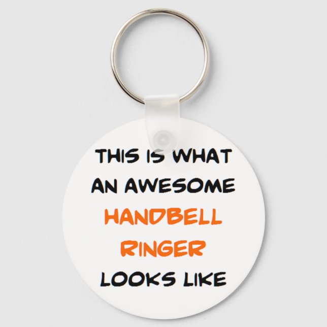 handbell ringer, awesome keychain (Front)