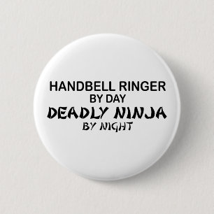 Handbell Ringer Deadly Ninja by Night 2 Inch Round Button