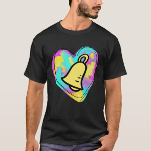 Handbell Ringer Multicolored Painted Heart T-Shirt