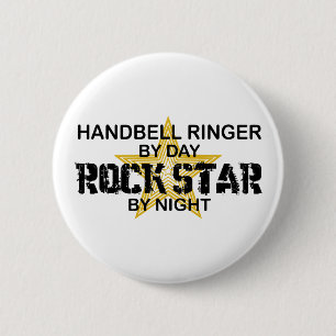 Handbell RInger Rock Star by Night 2 Inch Round Button