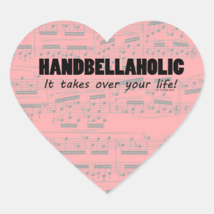 Handbellaholic Life Heart Sticker
