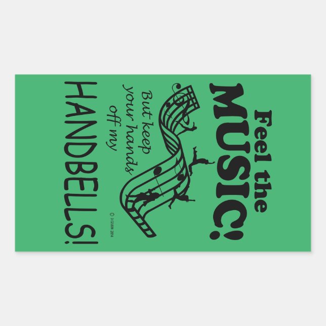 Handbells Feel The Music Rectangular Sticker (Front)