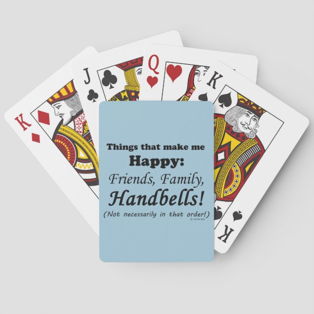 Handbells Make Me Happy Playing Cards (Back)