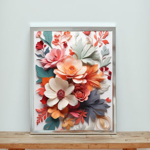 Handcrafted Dahlias in Vibrant Hues Photo Print