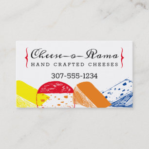 Handcrafted gourmet cheese catering business card