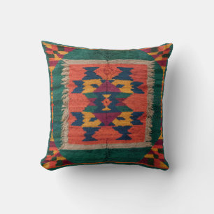Handcrafted Green Kilim Decorative Pillows: Artisa Throw Pillow