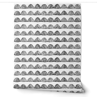 Handcrafted Hills: Bold Scallop Doodle Wallpaper