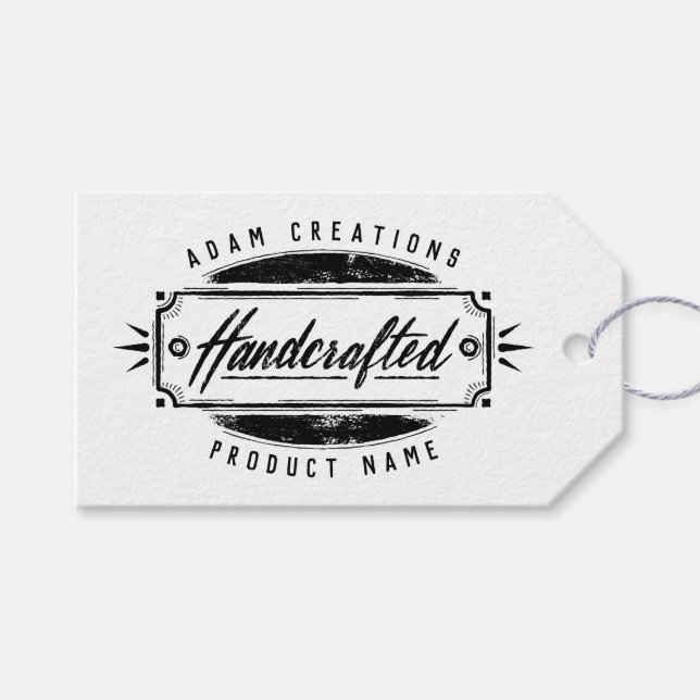 Handcrafted Personalized Label Hang Tags (Front (Horizontal))