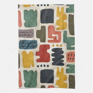 Handcrafted Shapes & Earthy Artistic Texture Kitchen Towel