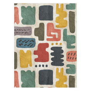 Handcrafted Shapes & Earthy Artistic Texture Tablecloth