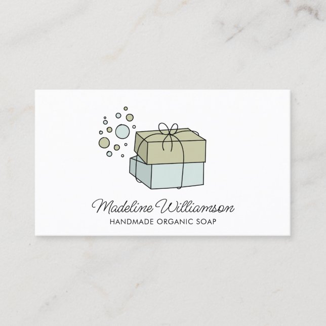 Handcrafted Soap Logo | Soap Craft Business Card  (Front)