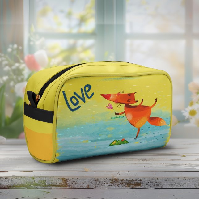 Handcrafted Watercolor Funny Fox Dopp Kit (Creator Uploaded)