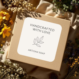 Handcrafted With Love Minimalist Botanical Label