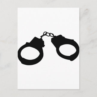 Handcuffs Outline Silhouette Postcard