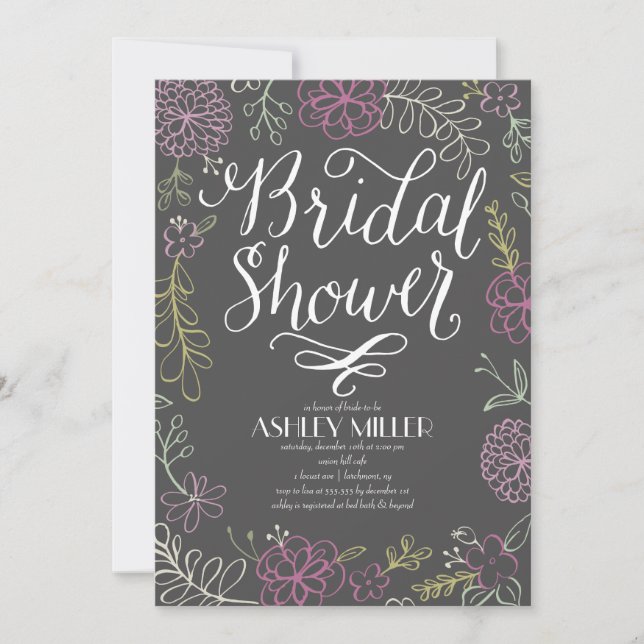 Handdrawn Botanicals | Bridal Shower Invitation (Front)