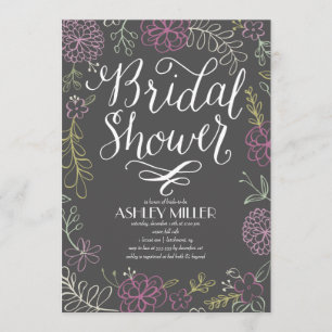 Handdrawn Botanicals Bridal Shower Invitation