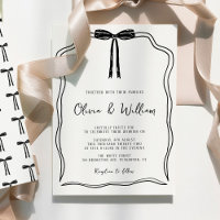 Handdrawn Bow Modern Chic Wedding