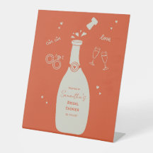 Handdrawn Champaign Bridal Shower Sign