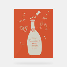 Handdrawn Champaign Bridal Shower Sign