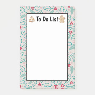 Handdrawn Christmas Holly Berries Red To Do List Post-it Notes