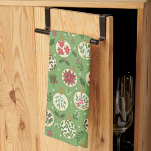 HandDrawn Christmas Ornament Kitchen Towel
