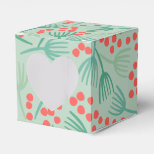 Handdrawn Christmas Tree Evergreen Pine Needles Favor Box