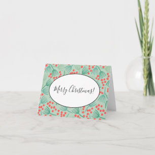 Handdrawn Christmas Tree Evergreen Pine Needles Note Card