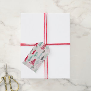 Handdrawn Christmas Trees Evergreen Personalized Gift Tags