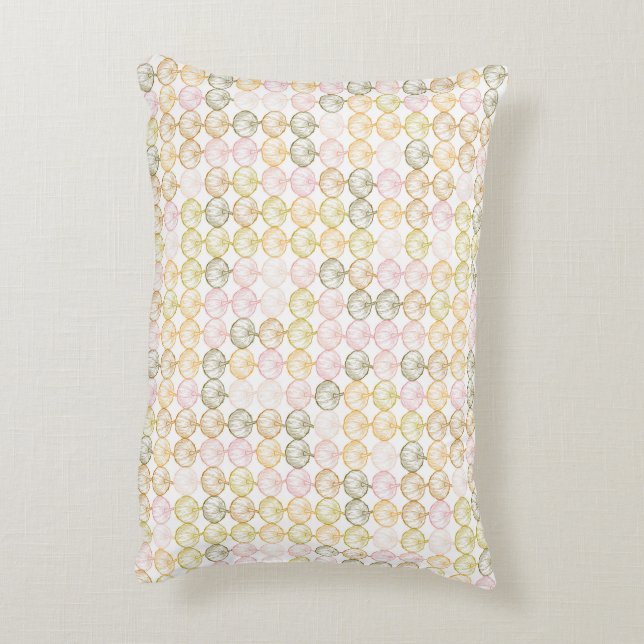 Handdrawn colourful pumpkin pattern in autumn colo accent pillow (Back(Vertical))