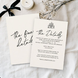 Handdrawn Coquette Trendy Romantic Script Wedding Enclosure Card