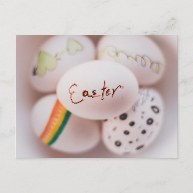 Handdrawn Eggs Easter Postcard (Front)