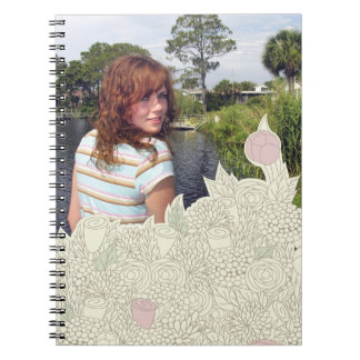 Handdrawn flower border notebook