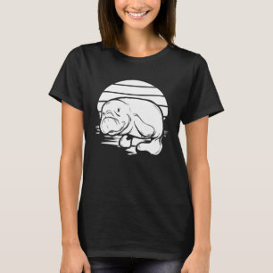 Handdrawn Manatee Sea Cow Marine Animal Sea Creatu T-Shirt