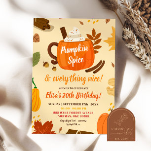 HandDrawn Pumpkin Spice and Everything Nice Party Invitation